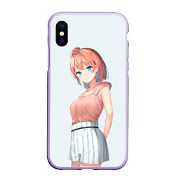 Чехол iPhone XS Max матовый Iroha Isshiki OreGairu, цвет: 3D-светло-сиреневый