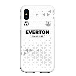 Чехол iPhone XS Max матовый Everton Champions Униформа, цвет: 3D-белый