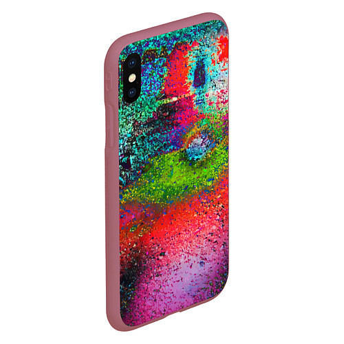 Чехол iPhone XS Max матовый Pointillism Art Fashion trend / 3D-Малиновый – фото 2