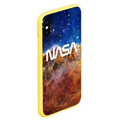 Чехол iPhone XS Max матовый Лого NASA и Туманность Киля, цвет: 3D-желтый — фото 2