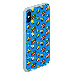 Чехол iPhone XS Max матовый POP ART - стикербомбинг, цвет: 3D-голубой — фото 2