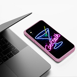 Чехол iPhone XS Max матовый Неоновый коктейль - Розовый, цвет: 3D-розовый — фото 2