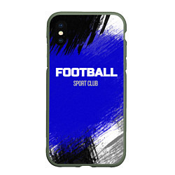 Чехол iPhone XS Max матовый Sports club FOOTBALL, цвет: 3D-темно-зеленый