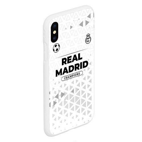 Чехол iPhone XS Max матовый Real Madrid Champions Униформа / 3D-Белый – фото 2