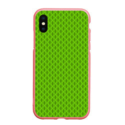 Чехол iPhone XS Max матовый Зеленые ячейки текстура, цвет: 3D-баблгам