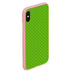 Чехол iPhone XS Max матовый Зеленые ячейки текстура, цвет: 3D-баблгам — фото 2