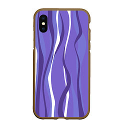 Чехол iPhone XS Max матовый Very peri волны, цвет: 3D-коричневый