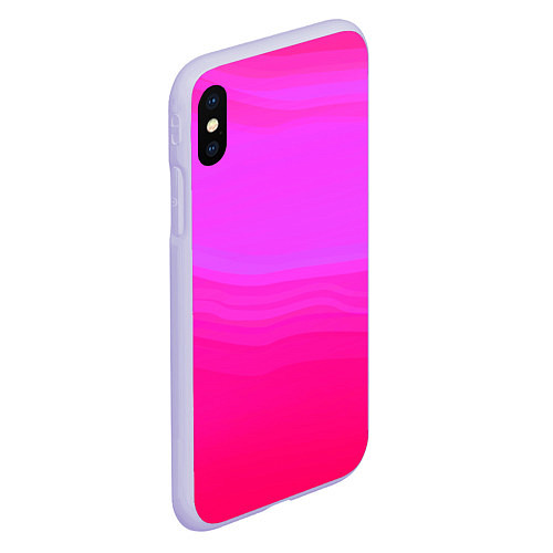 Чехол iPhone XS Max матовый Neon pink bright abstract background / 3D-Светло-сиреневый – фото 2