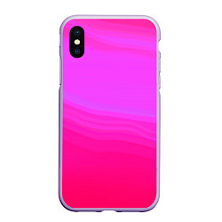 Чехол iPhone XS Max матовый Neon pink bright abstract background