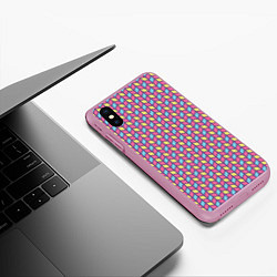 Чехол iPhone XS Max матовый Геометрический паттерн, цвет: 3D-розовый — фото 2
