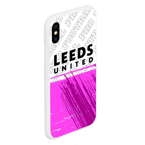 Чехол iPhone XS Max матовый Leeds United Pro Football / 3D-Белый – фото 2