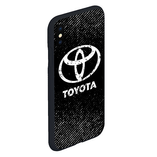 Чехол iPhone XS Max матовый Toyota с потертостями на темном фоне / 3D-Черный – фото 2