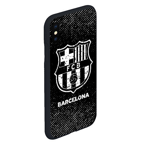 Чехол iPhone XS Max матовый Barcelona с потертостями на темном фоне / 3D-Черный – фото 2