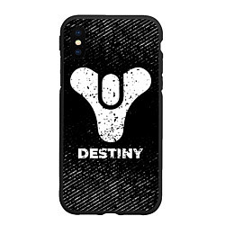 Чехол iPhone XS Max матовый Destiny с потертостями на темном фоне, цвет: 3D-черный