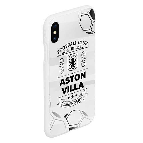 Чехол iPhone XS Max матовый Aston Villa Football Club Number 1 Legendary / 3D-Белый – фото 2