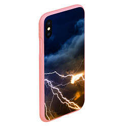 Чехол iPhone XS Max матовый Разряд молнии в грозовом небе, цвет: 3D-баблгам — фото 2