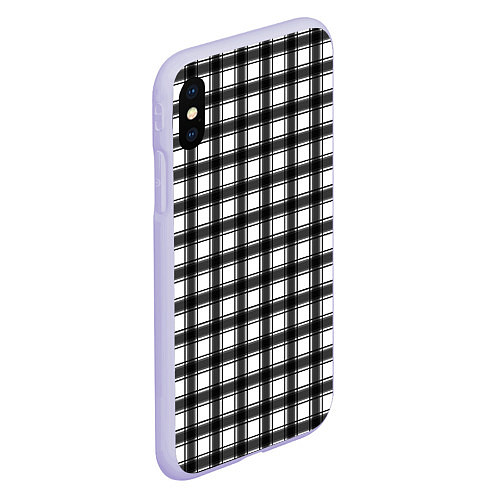 Чехол iPhone XS Max матовый Black and white trendy checkered pattern / 3D-Светло-сиреневый – фото 2