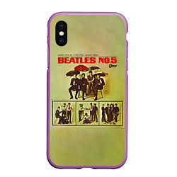 Чехол iPhone XS Max матовый Beatles N0 5, цвет: 3D-фиолетовый