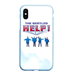 Чехол iPhone XS Max матовый The Beatles Help!, цвет: 3D-голубой