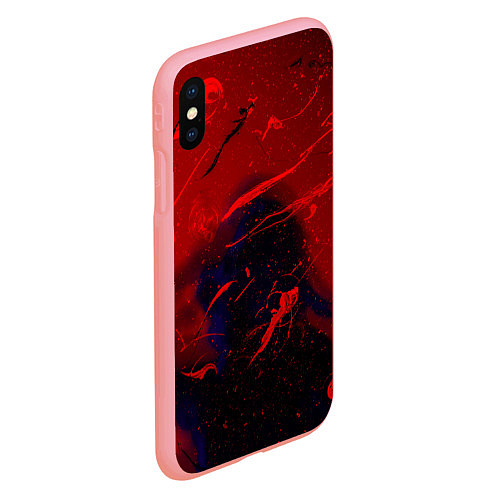 Чехол iPhone XS Max матовый Абстрактная краски и фигура - Красный / 3D-Баблгам – фото 2