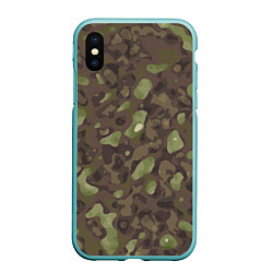 Чехол iPhone XS Max матовый Камуфляж Multicam, цвет: 3D-мятный