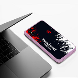 Чехол iPhone XS Max матовый Five Finger Death Punch - краска, цвет: 3D-сиреневый — фото 2