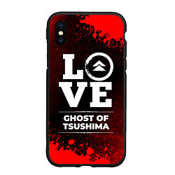 Чехол iPhone XS Max матовый Ghost of Tsushima Love Классика, цвет: 3D-черный