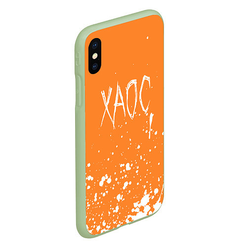 Чехол iPhone XS Max матовый GONE Fludd - Брызги / 3D-Салатовый – фото 2