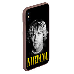 Чехол iPhone XS Max матовый Nirvana - Kurt Donald Cobain, цвет: 3D-коричневый — фото 2