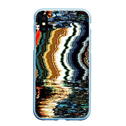 Чехол iPhone XS Max матовый Glitch pattern - fashion trend, цвет: 3D-голубой