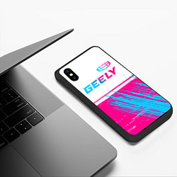 Чехол iPhone XS Max матовый Geely Auto Neon Gradient, цвет: 3D-черный — фото 2