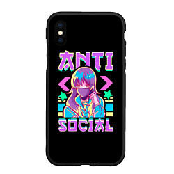 Чехол iPhone XS Max матовый Anti Social Антисоциальный