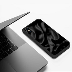 Чехол iPhone XS Max матовый Черный шелк, цвет: 3D-черный — фото 2