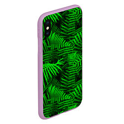 Чехол iPhone XS Max матовый Листья папоротника - текстура, цвет: 3D-сиреневый — фото 2