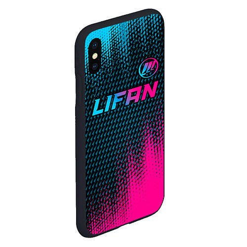 Чехол iPhone XS Max матовый Lifan Auto Neon Gradient / 3D-Черный – фото 2