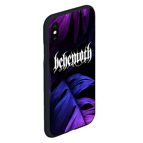 Чехол iPhone XS Max матовый Behemoth Neon Monstera / 3D-Черный – фото 2