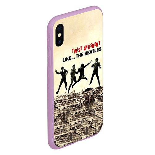 Чехол iPhone XS Max матовый Twist and Shout - The Beatles / 3D-Сиреневый – фото 2