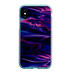 Чехол iPhone XS Max матовый Фиолетово-розовый абстрактный узор