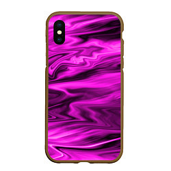 Чехол iPhone XS Max матовый Розово-пурпурный закат, цвет: 3D-коричневый