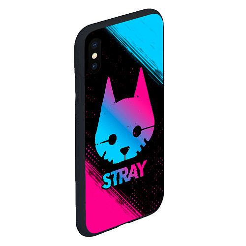Чехол iPhone XS Max матовый Stray - Neon Gradient / 3D-Черный – фото 2