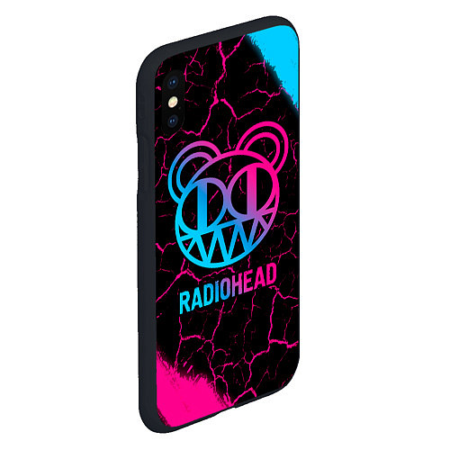 Чехол iPhone XS Max матовый Radiohead - neon gradient / 3D-Черный – фото 2