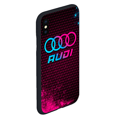 Чехол iPhone XS Max матовый Audi - neon gradient / 3D-Черный – фото 2