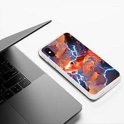 Чехол iPhone XS Max матовый Fire thunder, цвет: 3D-белый — фото 2