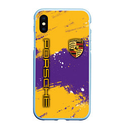 Чехол iPhone XS Max матовый PORSCHE- LAKERS COLORS, цвет: 3D-голубой