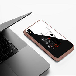 Чехол iPhone XS Max матовый Hollow Knight черно-белое, цвет: 3D-коричневый — фото 2