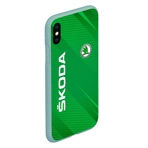 Чехол iPhone XS Max матовый Skoda abstraction sport / 3D-Мятный – фото 2