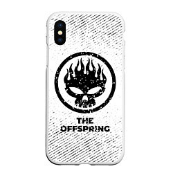 Чехол iPhone XS Max матовый The Offspring с потертостями на светлом фоне, цвет: 3D-белый