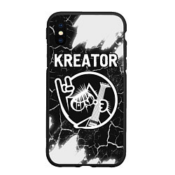 Чехол iPhone XS Max матовый Kreator кот - краска, цвет: 3D-черный