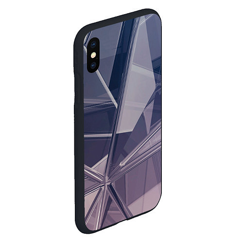 Чехол iPhone XS Max матовый Стеклянная мозаика / 3D-Черный – фото 2