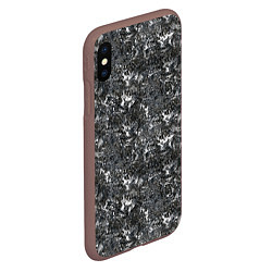 Чехол iPhone XS Max матовый Темно серый графитовый с текстурой камня, цвет: 3D-коричневый — фото 2